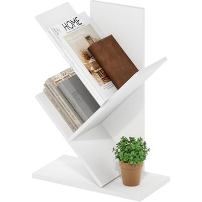 Furinno Tree Bücherregal, 3-stufiges, bodenstehendes Tree Bücherregal, Weiß Furinno Tree Bücherregal, 3-stufiges, bodenstehendes Tree Bücherregal, Weiß