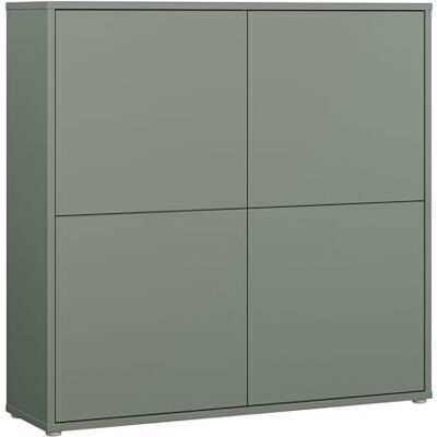Forte Alice Springs Schrank 130, modern-minimalistisch, 4 quadratische Türen, Wohn-/Schlafzimmer, Holzwerkstoff, Salbei, 124,5 cm breit x 121,5 cm hoch x 34,9 cm tief Forte Alice Springs Schrank 130, modern-minimalistisch, 4 quadratische Türen, Wohn-/Schlafzimmer, Holzwerkstoff, Salbei, 124,5 cm breit x 121,5 cm hoch x 34,9 cm tief