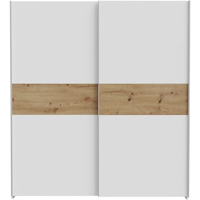 Forte URBANLINE Kleiderschrank 170, moderner Schwebetürenschrank, 2-türig, Schlafzimmer, Holzwerkstoff, Weiß mit Artisan Eiche Holzdekor, 170,3 cm breit x 190,5 cm hoch x 61,2 cm tief Forte URBANLINE Kleiderschrank 170, moderner Schwebetürenschrank, 2-türig, Schlafzimmer, Holzwerkstoff, Weiß mit Artisan Eiche Holzdekor, 170,3 cm breit x 190,5 cm hoch x 61,2 cm tief