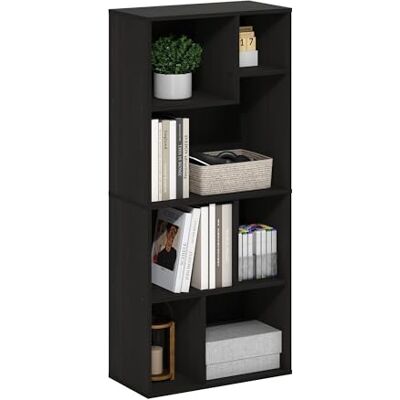 Furinno Daly Bücherregal mit 7 Würfeln und unregelmäßigen Würfeln, Aufbewahrungs-Organizer, Espresso Furinno Daly Bücherregal mit 7 Würfeln und unregelmäßigen Würfeln, Aufbewahrungs-Organizer, Espresso