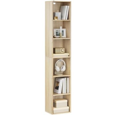 WOLTU Bücherregal mit 6 Fächern, Würfelregal, 30x158,5x24 cm, Helle Eiche Bücherschrank Standregal Aufbewahrungregal Raumteiler Regal, aus Holzwerkstoff, für Wohnzimmer Schlafzimmer Arbeitszimmer WOLTU Bücherregal mit 6 Fächern, Würfelregal, 30x158,5x24 cm, Helle Eiche Bücherschrank Standregal Aufbewahrungregal Raumteiler Regal, aus Holzwerkstoff, für Wohnzimmer Schlafzimmer Arbeitszimmer