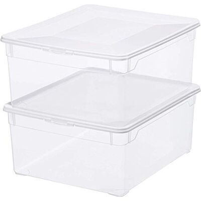 Rotho Aufbewahrungsbox - 2er Set Transparent - 35,5x22cm Rotho Aufbewahrungsbox - 2er Set Transparent - 35,5x22cm