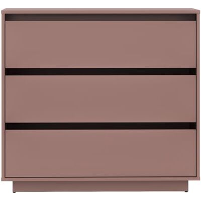 Forte Tahoe Kommode 90 100, minimalistische Kommode mit 3 Schubladen, Wohnzimmer, Schlafzimmer, Holzwerkstoff, Terrakotta, 93,5 cm breit x 96,7 cm hoch x 41,4 cm tief Forte Tahoe Kommode 90 100, minimalistische Kommode mit 3 Schubladen, Wohnzimmer, Schlafzimmer, Holzwerkstoff, Terrakotta, 93,5 cm breit x 96,7 cm hoch x 41,4 cm tief
