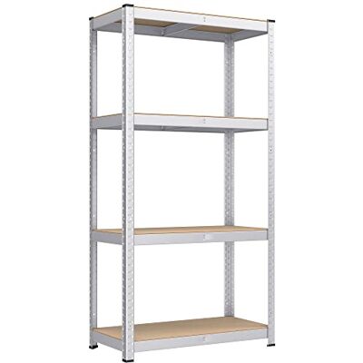 SONGMICS Schwerlastregal, Kellerregal, Lagerregal, 40 x 80 x 160 cm, Regal mit Stahlgestell, bis 520 kg belastbar, 4 verstellbare Ablagen, silbern GLR044E01 SONGMICS Schwerlastregal, Kellerregal, Lagerregal, 40 x 80 x 160 cm, Regal mit Stahlgestell, bis 520 kg belastbar, 4 verstellbare Ablagen, silbern GLR044E01