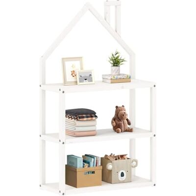 IDIMEX Kinderzimmer Regal LENISE in Hausform weiß Kinderregal, Bücherregal, Massive Kiefer, 3 Ablagen mit viel Stauraum IDIMEX Kinderzimmer Regal LENISE in Hausform weiß Kinderregal, Bücherregal, Massive Kiefer, 3 Ablagen mit viel Stauraum