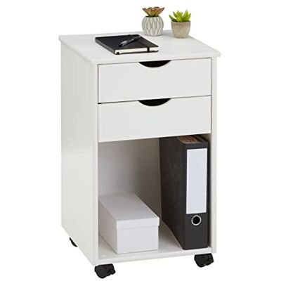 IDIMEX Rollcontainer Kano aus Kiefer in weiß, schöner Bürocontainer mit 2 Schubladen, einfaches Schubladenelement mit 1 Ablagefach IDIMEX Rollcontainer Kano aus Kiefer in weiß, schöner Bürocontainer mit 2 Schubladen, einfaches Schubladenelement mit 1 Ablagefach