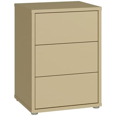 Forte Alice Springs Nachtschrank 50, modern-minimalistisch, 3 Schubladen, Schlafzimmer, Holzwerkstoff, Buttergelb, 49,8 cm breit x 68,7 cm hoch x 41,5 cm tief Forte Alice Springs Nachtschrank 50, modern-minimalistisch, 3 Schubladen, Schlafzimmer, Holzwerkstoff, Buttergelb, 49,8 cm breit x 68,7 cm hoch x 41,5 cm tief