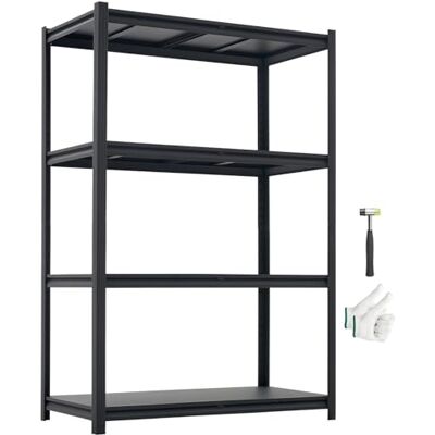 VEVOR Schwerlastregal 1030x522x1529mm, 1088,6kg Belastbares Lagerregal mit Stahlgestell & 4 Verstellbaren Ablagen, Teilbares Steckregal als Werkbank, Flexibles Metallregal für Keller Garage Werkstatt VEVOR Schwerlastregal 1030x522x1529mm, 1088,6kg Belastbares Lagerregal mit Stahlgestell & 4 Verstellbaren Ablagen, Teilbares Steckregal als Werkbank, Flexibles Metallregal für Keller Garage Werkstatt