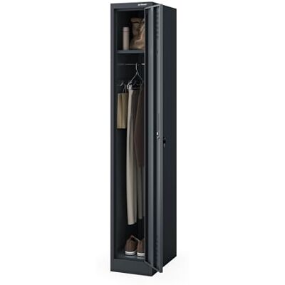 Jan Nowak Kleiderspind Metall abschließbar Spindschrank Umkleideschrank, 180 x 30 x 50 cm, Metallschrank mit Kleiderstange, Kleiderhaken, Fachboden und Lüftungsschlitzen, Garderobenschrank Jan Nowak Kleiderspind Metall abschließbar Spindschrank Umkleideschrank, 180 x 30 x 50 cm, Metallschrank mit Kleiderstange, Kleiderhaken, Fachboden und Lüftungsschlitzen, Garderobenschrank