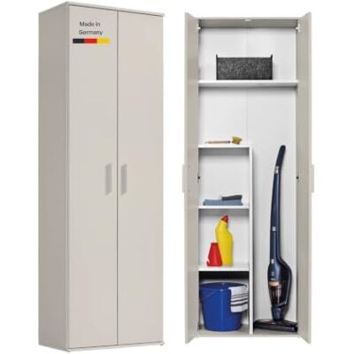 mokebo Mehrzweckschrank Besenschrank beige Der Lange Made in Germany Schrank 60 cm aus Holz Putzschrank Allzweckschrank Schuhschrank Vorratsschrank Flurschrank Einlegeböden 60x180 cm mokebo Mehrzweckschrank Besenschrank beige Der Lange Made in Germany Schrank 60 cm aus Holz Putzschrank Allzweckschrank Schuhschrank Vorratsschrank Flurschrank Einlegeböden 60x180 cm