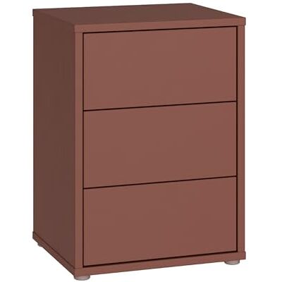 Forte Alice Springs Nachtschrank 50, modern-minimalistisch, 3 Schubladen, Schlafzimmer, Holzwerkstoff, Terrakotta, 49,8 cm breit x 68,7 cm hoch x 41,5 cm tief Forte Alice Springs Nachtschrank 50, modern-minimalistisch, 3 Schubladen, Schlafzimmer, Holzwerkstoff, Terrakotta, 49,8 cm breit x 68,7 cm hoch x 41,5 cm tief