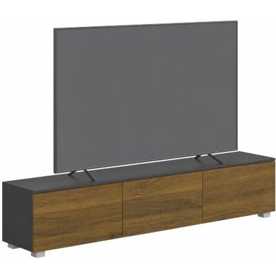 HOMCOM TV-Lowboard für Fernseher bis 65 Zoll, modernes Media-Board mit Klapptüren und verdecktem Stauraum, zur Wandmontage oder freistehend, Grau HOMCOM TV-Lowboard für Fernseher bis 65 Zoll, modernes Media-Board mit Klapptüren und verdecktem Stauraum, zur Wandmontage oder freistehend, Grau