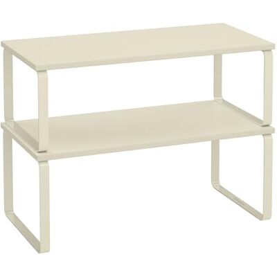 SONGMICS Gewürzregal, 2er Set Küchen Organizer, erweiterbar, stapelbar Küchenregal, Schrank-Organizer Küche, kleines Regal, Metall und Holzwerkstoff, cremeweiß, BYSTRO Kollektion KCS200W02 SONGMICS Gewürzregal, 2er Set Küchen Organizer, erweiterbar, stapelbar Küchenregal, Schrank-Organizer Küche, kleines Regal, Metall und Holzwerkstoff, cremeweiß, BYSTRO Kollektion KCS200W02