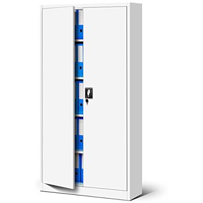 Jan Nowak Aktenschrank Büroschrank Metall, abschließbar, für 50 A4 Ordner Ordnerschrank, Dokumentenschrank, Archivschrank, 4 verstellbare Böden je 50 kg, 3-Punkt-Schloss, Stahl 0,6 mm Jan Nowak Aktenschrank Büroschrank Metall, abschließbar, für 50 A4 Ordner Ordnerschrank, Dokumentenschrank, Archivschrank, 4 verstellbare Böden je 50 kg, 3-Punkt-Schloss, Stahl 0,6 mm
