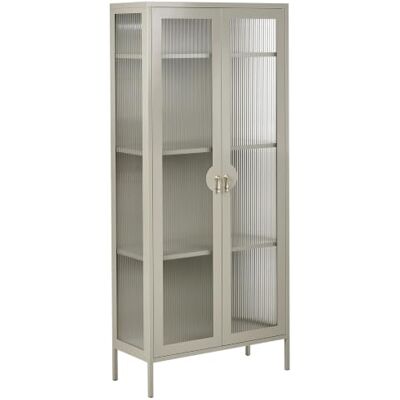 Beliani Highboard Metall Hellbeige Riffelglas Büroschrank mit 2 Türen Industrie Loft Design Gleora Beliani Highboard Metall Hellbeige Riffelglas Büroschrank mit 2 Türen Industrie Loft Design Gleora