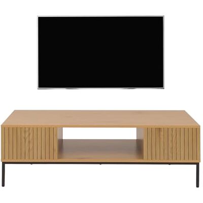 Mendler TV-Rack HWC-O39 Melamin MDF 39x120x60cm Natur TV-Board, Fernsehtisch, Lowboard, TV-Schrank, Ablage, Fächer Mendler TV-Rack HWC-O39 Melamin MDF 39x120x60cm Natur TV-Board, Fernsehtisch, Lowboard, TV-Schrank, Ablage, Fächer