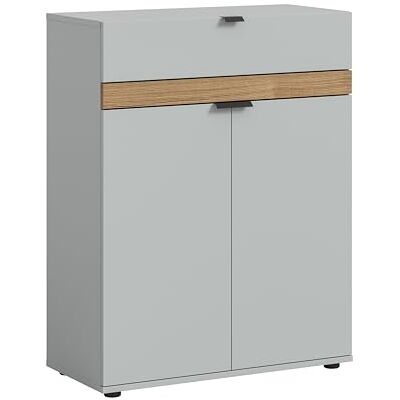 xonox.home Schuhkommode Naro 75x98x37 cm in Korpus und Front grau und Abs. Evoke Oak Nachbildung Schuhschrank Kommode Highboard Stauraumschrank xonox.home Schuhkommode Naro 75x98x37 cm in Korpus und Front grau und Abs. Evoke Oak Nachbildung Schuhschrank Kommode Highboard Stauraumschrank