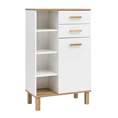 Schildmeyer Highboard Padua 142177, weiß Glanz/Eiche Landhaus Dekor, 67,0 x 35,0 x 114,5 cm Schildmeyer Highboard Padua 142177, weiß Glanz/Eiche Landhaus Dekor, 67,0 x 35,0 x 114,5 cm