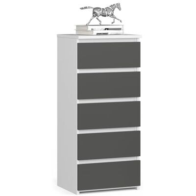 Home Collective Kommode mit 5 Schubladen Kommode Schlafzimmer Flur Wohnzimmer Organizer Kommode mit Schubladen 40 cm breit 92 cm hoch weiß-grau Highboard Sideboard Mehrzweckschrank Schrank schmal Home Collective Kommode mit 5 Schubladen Kommode Schlafzimmer Flur Wohnzimmer Organizer Kommode mit Schubladen 40 cm breit 92 cm hoch weiß-grau Highboard Sideboard Mehrzweckschrank Schrank schmal