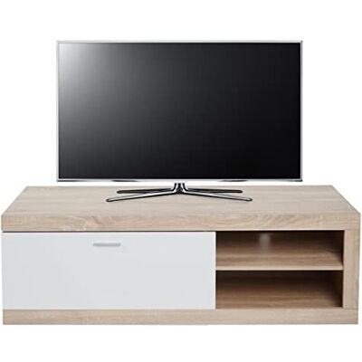 Mendler TV-Rack HWC-L33 Holz 43x140x41cm Staufach TV-Board, Fernsehtisch, Lowboard, TV-Schrank, Kommode, Eiche-Optik, weiß Mendler TV-Rack HWC-L33 Holz 43x140x41cm Staufach TV-Board, Fernsehtisch, Lowboard, TV-Schrank, Kommode, Eiche-Optik, weiß