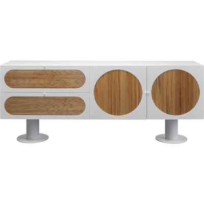 Kare Design Sideboard Atomic, Weiß, Eicheholz, futuristisch, Lowboard, Zwei Schubladen, Aufbewahrung, Wohnzimmer, 76x183x40 cm (H/B/T) Kare Design Sideboard Atomic, Weiß, Eicheholz, futuristisch, Lowboard, Zwei Schubladen, Aufbewahrung, Wohnzimmer, 76x183x40 cm (H/B/T)