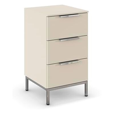 Rauch Möbel Flipp, Nachttisch für Schlafzimmer, Kinderzimmer, Wohnzimmer, Jugendzimmer, Flur, Garderobe, 3 Schubladen, mit Softclose-Funktion, Griffe und Metallkufe Chrom, Farbe Beige, Breite 40 cm Rauch Möbel Flipp, Nachttisch für Schlafzimmer, Kinderzimmer, Wohnzimmer, Jugendzimmer, Flur, Garderobe, 3 Schubladen, mit Softclose-Funktion, Griffe und Metallkufe Chrom, Farbe Beige, Breite 40 cm