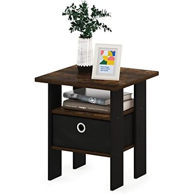 Furinno Andrey Beistelltisch mit Ablagefach, Nachttisch, Bernsteinkiefer Offenes Regal, 39,4 x 39,4 x 44,5 cm, Beistelltisch, Nachttisch, für Wohn- und Schlafzimmer Furinno Andrey Beistelltisch mit Ablagefach, Nachttisch, Bernsteinkiefer Offenes Regal, 39,4 x 39,4 x 44,5 cm, Beistelltisch, Nachttisch, für Wohn- und Schlafzimmer