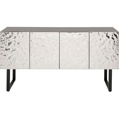 Kare Design Sideboard Carino, Silber/Schwarz, Chrom, Schrank, Aufbewahrung, Ablage, Push-to-Open, mit 4 Türen, Holz Korpus, Stahl Verkleidung, Wohnzimmer Kare Design Sideboard Carino, Silber/Schwarz, Chrom, Schrank, Aufbewahrung, Ablage, Push-to-Open, mit 4 Türen, Holz Korpus, Stahl Verkleidung, Wohnzimmer