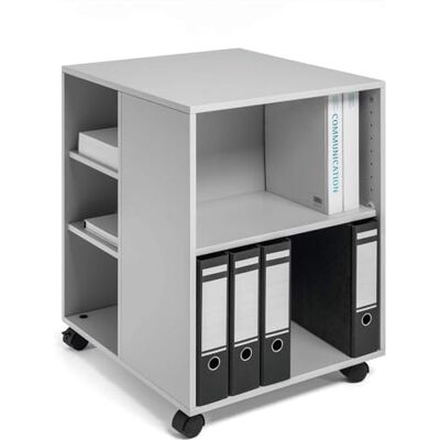 Durable Multifunktions-Wagen 74/59 mit 6 Böden, 3-seitig offen, grau Mobiler Büro Rollwagen für Ordner, stabiler Druckertisch aus Holz, 528 x 748 x 592 mm, 4 Rollen Durable Multifunktions-Wagen 74/59 mit 6 Böden, 3-seitig offen, grau Mobiler Büro Rollwagen für Ordner, stabiler Druckertisch aus Holz, 528 x 748 x 592 mm, 4 Rollen