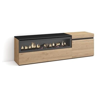 SKRAUT HOME TV-Möbel - 150x45x35cm - Eiche und Schwarz SKRAUT HOME TV-Möbel - 150x45x35cm - Eiche und Schwarz