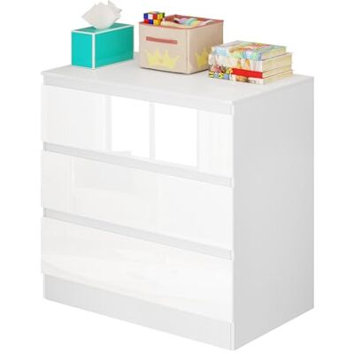 WOLTU Weiße 3-Drawer Kommode - Schlafzimmer Aufbewahrung WOLTU Weiße 3-Drawer Kommode - Schlafzimmer Aufbewahrung