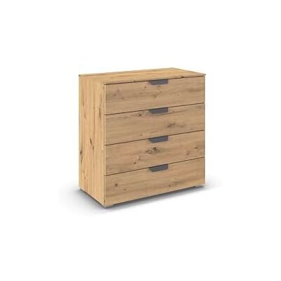 Rauch Möbel Aditio, Kommode für Schlafzimmer, Wohnzimmer, Kinderzimmer, Flur, 4 Schubladen, Soft-Close-Funktion, Sideboard im modernen Look, Farbe Eiche Artisan, Holz, Breite 80 cm Rauch Möbel Aditio, Kommode für Schlafzimmer, Wohnzimmer, Kinderzimmer, Flur, 4 Schubladen, Soft-Close-Funktion, Sideboard im modernen Look, Farbe Eiche Artisan, Holz, Breite 80 cm