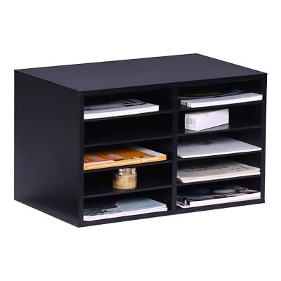 Relaxdays Dokumentenablage Bambus, DIN A4, 10 Fächer, Büro, HxBxT: 31 x 49 x 31 cm, Schreibtisch Organizer, schwarz Relaxdays Dokumentenablage Bambus, DIN A4, 10 Fächer, Büro, HxBxT: 31 x 49 x 31 cm, Schreibtisch Organizer, schwarz