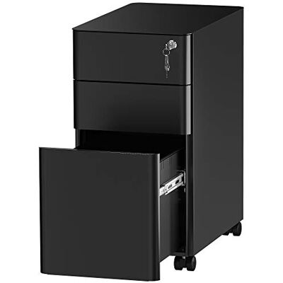 YITAHOME Rollcontainer, Abschließbar Rollcontainer mit 3 Schubladen, Metall Mobiler Aktenschrank Büroschrank mit Rollen für A4, Legal, Letter Home-Office, Hängeregistratur, Schwarz, 46 x 30 x 59cm 46x30x59cm Stahl Rollcontainer für A4 Legal Letter, Roll YITAHOME Rollcontainer, Abschließbar Rollcontainer mit 3 Schubladen, Metall Mobiler Aktenschrank Büroschrank mit Rollen für A4, Legal, Letter Home-Office, Hängeregistratur, Schwarz, 46 x 30 x 59cm 46x30x59cm Stahl Rollcontainer für A4 Legal Letter, Roll