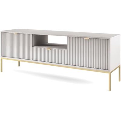Selsey TV-Möbel - 154 cm - grau mit goldenen Füßen - Vellore - TV-Schrank Selsey TV-Möbel - 154 cm - grau mit goldenen Füßen - Vellore - TV-Schrank