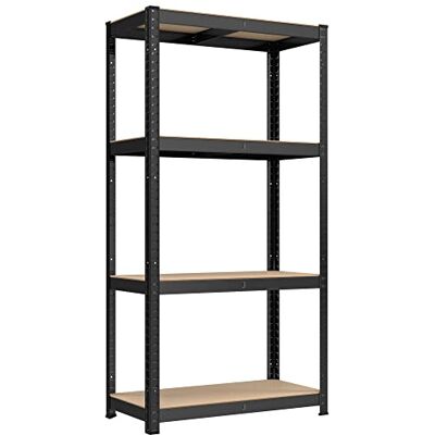 SONGMICS Schwerlastregal, Kellerregal, Lagerregal, 40 x 80 x 160 cm, Regal mit Stahlgestell, bis 520 kg belastbar, 4 verstellbare Ablagen, schwarz GLR044B01 SONGMICS Schwerlastregal, Kellerregal, Lagerregal, 40 x 80 x 160 cm, Regal mit Stahlgestell, bis 520 kg belastbar, 4 verstellbare Ablagen, schwarz GLR044B01