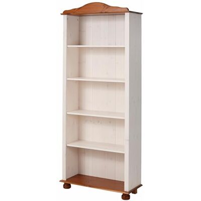 Dorel Home Furnishings Mette Bücherregal mit 4 Regalen, Kiefer Weiß/Honig, 77 x 31 x 181 cm, im Landhausstil Dorel Home Furnishings Mette Bücherregal mit 4 Regalen, Kiefer Weiß/Honig, 77 x 31 x 181 cm, im Landhausstil