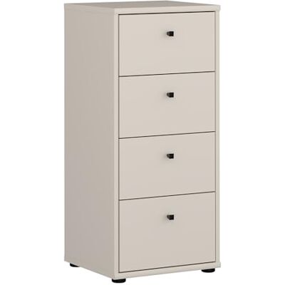 Forte TEMPRA 2 Kommode 40, Moderne Kommode mit 4 Schubladen, Holzwerkstoff, Schlafzimmer, Wohnzimmer, Büro, Kaschmir Beige, 38,6 cm breit x 85,5 cm hoch x 34,8 cm tief Forte TEMPRA 2 Kommode 40, Moderne Kommode mit 4 Schubladen, Holzwerkstoff, Schlafzimmer, Wohnzimmer, Büro, Kaschmir Beige, 38,6 cm breit x 85,5 cm hoch x 34,8 cm tief