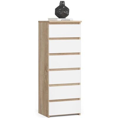 Home Collective Kommode mit 6 Schubladen Kommode Schlafzimmer Flur Wohnzimmer Organizer Kommode mit Schubladen 40 cm breit 109 cm hoch sonoma weiß Holz Highboard Sideboard Mehrzweckschrank Schrank schmal Home Collective Kommode mit 6 Schubladen Kommode Schlafzimmer Flur Wohnzimmer Organizer Kommode mit Schubladen 40 cm breit 109 cm hoch sonoma weiß Holz Highboard Sideboard Mehrzweckschrank Schrank schmal