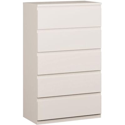 Forte LISSON Kommode 70 80, modern-minimalistischer Kommodenschrank mit 5 Schubladen, Holzwerkstoff, Kaschmir Beige, 77,2 cm breit x 128 cm hoch x 42,2 cm tief Forte LISSON Kommode 70 80, modern-minimalistischer Kommodenschrank mit 5 Schubladen, Holzwerkstoff, Kaschmir Beige, 77,2 cm breit x 128 cm hoch x 42,2 cm tief