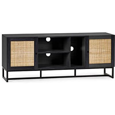 Julian Bowen - Padstow - Schwarz - Rattan - TV-Schrank Julian Bowen - Padstow - Schwarz - Rattan - TV-Schrank