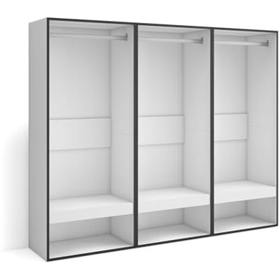 Skraut Home Offener Kleiderschrank Kleidung, Schuhe 180x145x35 cm Für Schlafzimmer, Zimmer Garderobenschrank Moderner Stil Weiß Skraut Home Offener Kleiderschrank Kleidung, Schuhe 180x145x35 cm Für Schlafzimmer, Zimmer Garderobenschrank Moderner Stil Weiß
