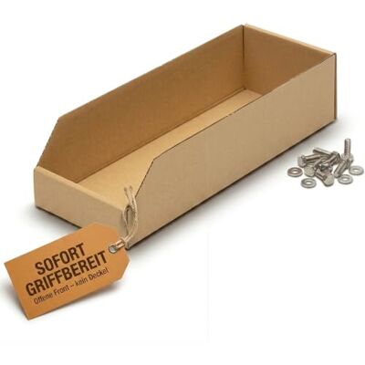 KK Verpackungen Regalkartons 400x150x100mm 25 Stück, Lagerboxen für Lagerregale Sichtboxen aus Wellpappe für Kleinteile Stecksystem ohne Werkzeug Aufbewahrungsbox Werkstatt & Lager KK Verpackungen Regalkartons 400x150x100mm 25 Stück, Lagerboxen für Lagerregale Sichtboxen aus Wellpappe für Kleinteile Stecksystem ohne Werkzeug Aufbewahrungsbox Werkstatt & Lager