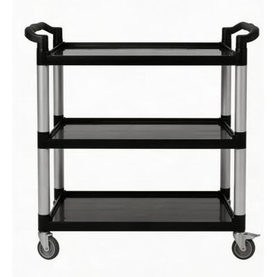 Koioplie Werkstattwagen 3 Ebenen 227 kg PP-Ablagen Alu-Ständer Silber/Schwarz Koioplie Werkstattwagen 3 Ebenen 227 kg PP-Ablagen Alu-Ständer Silber/Schwarz