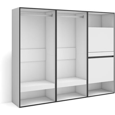Skraut Home Offener Kleiderschrank Kleidung, Schuhe 180x145x35 cm Für Schlafzimmer, Zimmer Schuhschrank Moderner Stil Weiß Skraut Home Offener Kleiderschrank Kleidung, Schuhe 180x145x35 cm Für Schlafzimmer, Zimmer Schuhschrank Moderner Stil Weiß