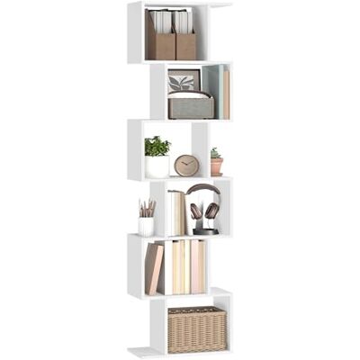 VASAGLE Custos Kollektion Bücherregal, Regal mit 6 Ebenen, 24 x 40 x 191 cm, Standregal, Büroregal, freistehend, Dekoregal, Präsentation, modern, Wohnzimmer Schlafzimmer Büro, weiß LBC461W01 VASAGLE Custos Kollektion Bücherregal, Regal mit 6 Ebenen, 24 x 40 x 191 cm, Standregal, Büroregal, freistehend, Dekoregal, Präsentation, modern, Wohnzimmer Schlafzimmer Büro, weiß LBC461W01