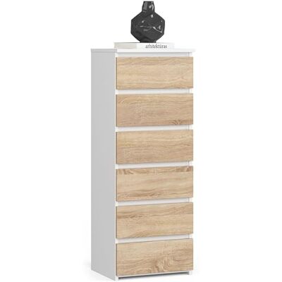 Home Collective Kommode mit 6 Schubladen Schlafzimmer Flur Wohnzimmer Organizer Kommode mit Schubladen 40 cm breit 109 cm hoch weiß Sonoma Holz Highboard Sideboard Mehrzweckschrank Schrank schmal Home Collective Kommode mit 6 Schubladen Schlafzimmer Flur Wohnzimmer Organizer Kommode mit Schubladen 40 cm breit 109 cm hoch weiß Sonoma Holz Highboard Sideboard Mehrzweckschrank Schrank schmal