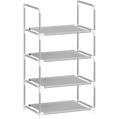 WOLTU Schuhregal 4 Ebenen Vliesstoff Schuhablage Metallgestell Schuhständer abnehmbare Ablage für 8 Paar Schuhe Sneaker Stiefel Flur Schlafzimmer, 41x28x72 cm, Grau WOLTU Schuhregal 4 Ebenen Vliesstoff Schuhablage Metallgestell Schuhständer abnehmbare Ablage für 8 Paar Schuhe Sneaker Stiefel Flur Schlafzimmer, 41x28x72 cm, Grau