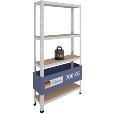 SHELFPLAZA HOME 155x80x23 cm - galvanisiert - 4 Regale SHELFPLAZA HOME 155x80x23 cm - galvanisiert - 4 Regale