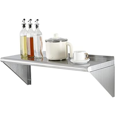 VEVOR Gewürzregal Wandregal 915 x 305 x 298 mm, Hängendes Küchenregal mit Stützrahmen, Schweberegal Edelstahl 113 kg Belastbar, Regalbrett Wandboard Gewürzregal für Küchen, Restaurants, Hotels usw. VEVOR Gewürzregal Wandregal 915 x 305 x 298 mm, Hängendes Küchenregal mit Stützrahmen, Schweberegal Edelstahl 113 kg Belastbar, Regalbrett Wandboard Gewürzregal für Küchen, Restaurants, Hotels usw.